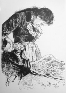 La lectora de periódicos de Adolph Menzel